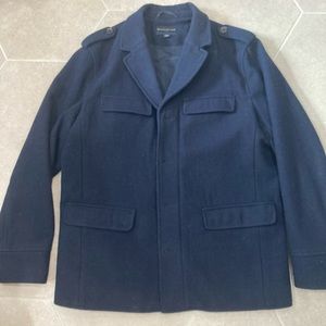 Men’s, Banana Republic, wool coat, size L, navy blue color